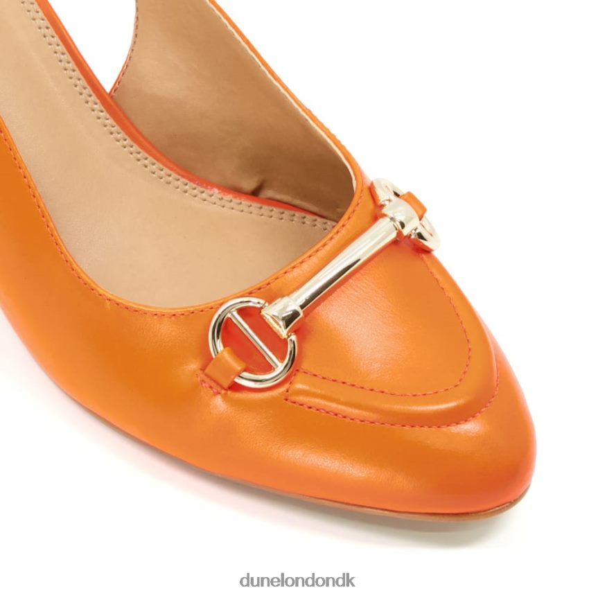 cassie snaffle-trim blok-hæl slingback domstole Dune London Kvinder orange NXB060492