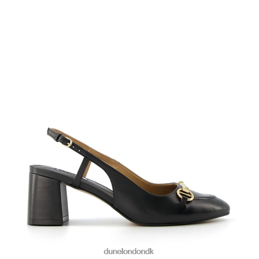 cassie snaffle-trim blok-hæl slingback domstole Dune London Kvinder sort NXB060387