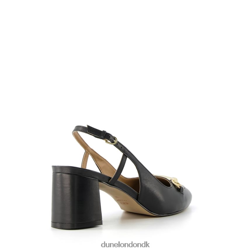 cassie snaffle-trim blok-hæl slingback domstole Dune London Kvinder sort NXB060387