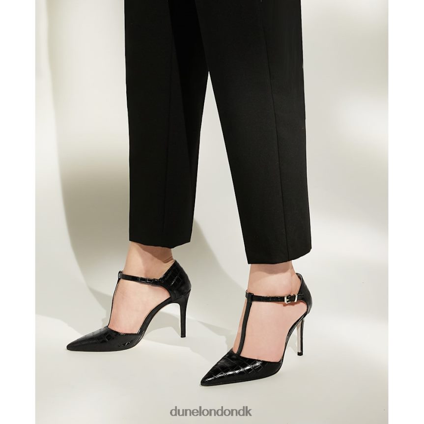 casta t-bar krokodille-effektbaner Dune London Kvinder sort NXB060257