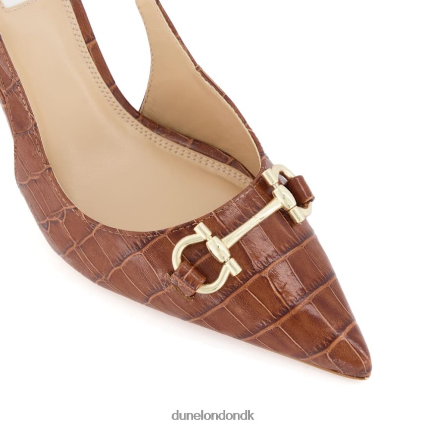 klik slingback-baner med krokodille-effekt læder Dune London Kvinder tan NXB060382