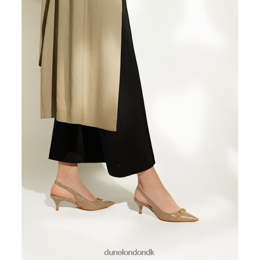 nuværende chain-trim slingback kitten-hælede baner Dune London Kvinder taupe NXB060470