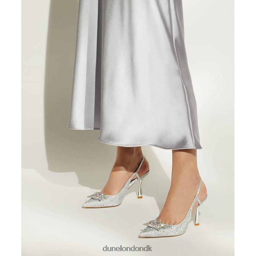 skab diamante metalliske slingback domstole Dune London Kvinder sølv NXB060485
