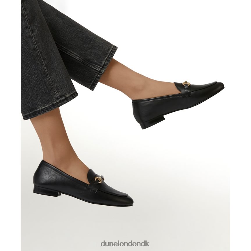 grange læder, metal trimmede snaffel loafers Dune London Kvinder sort NXB060620