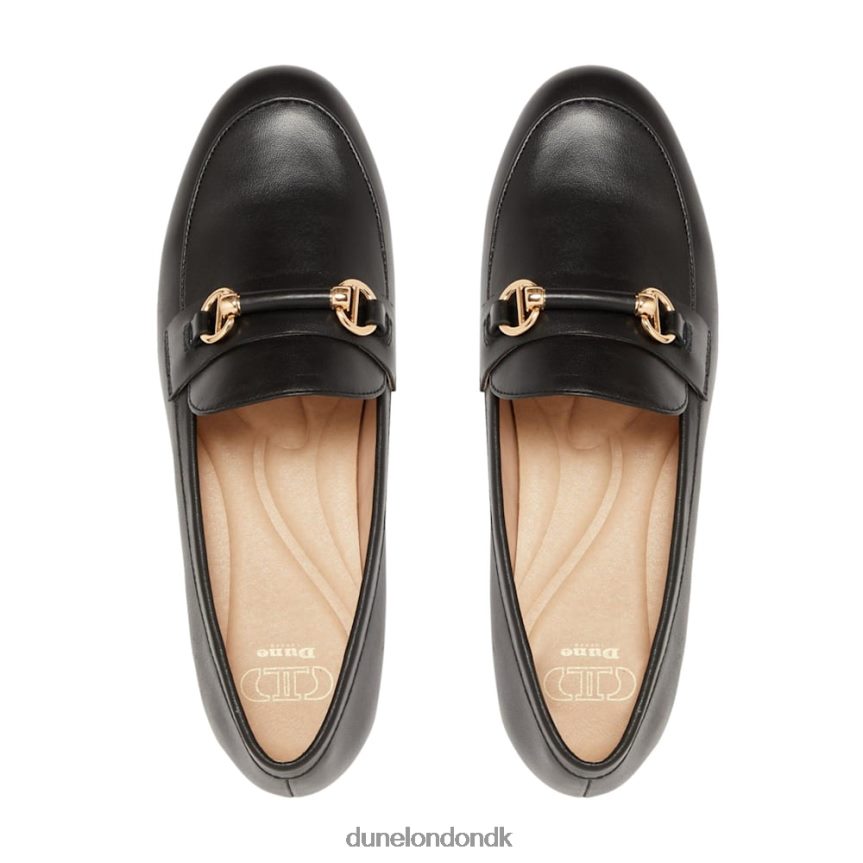 grange læder, metal trimmede snaffel loafers Dune London Kvinder sort NXB060620