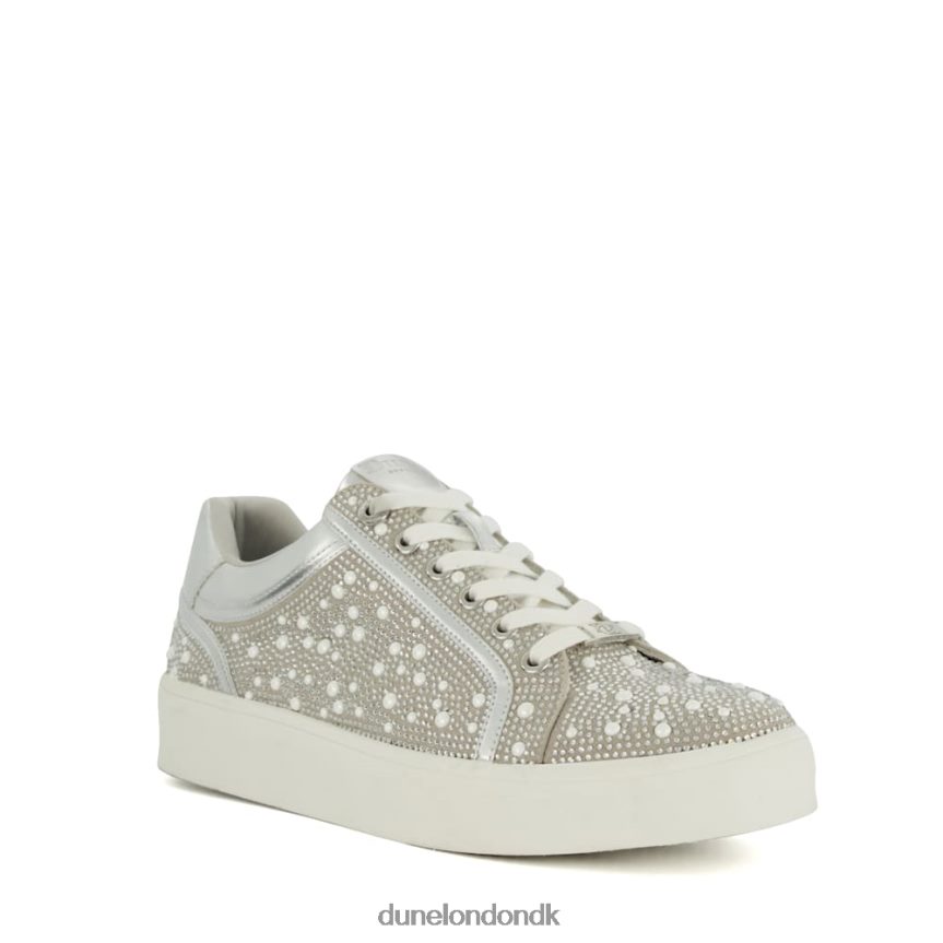 everleas metalliske sneakers med diamantudsmykning Dune London Kvinder sølv NXB060206