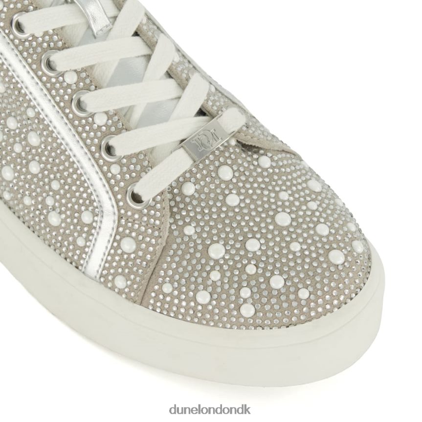 everleas metalliske sneakers med diamantudsmykning Dune London Kvinder sølv NXB060206