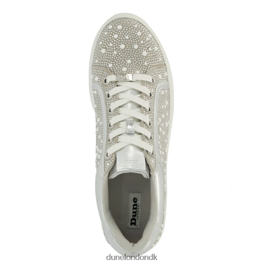 everleas metalliske sneakers med diamantudsmykning Dune London Kvinder sølv NXB060206