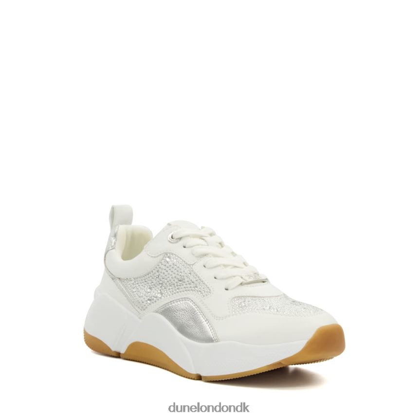 ivrig chunky løbesko i diamanter med snøre Dune London Kvinder hvid NXB060221