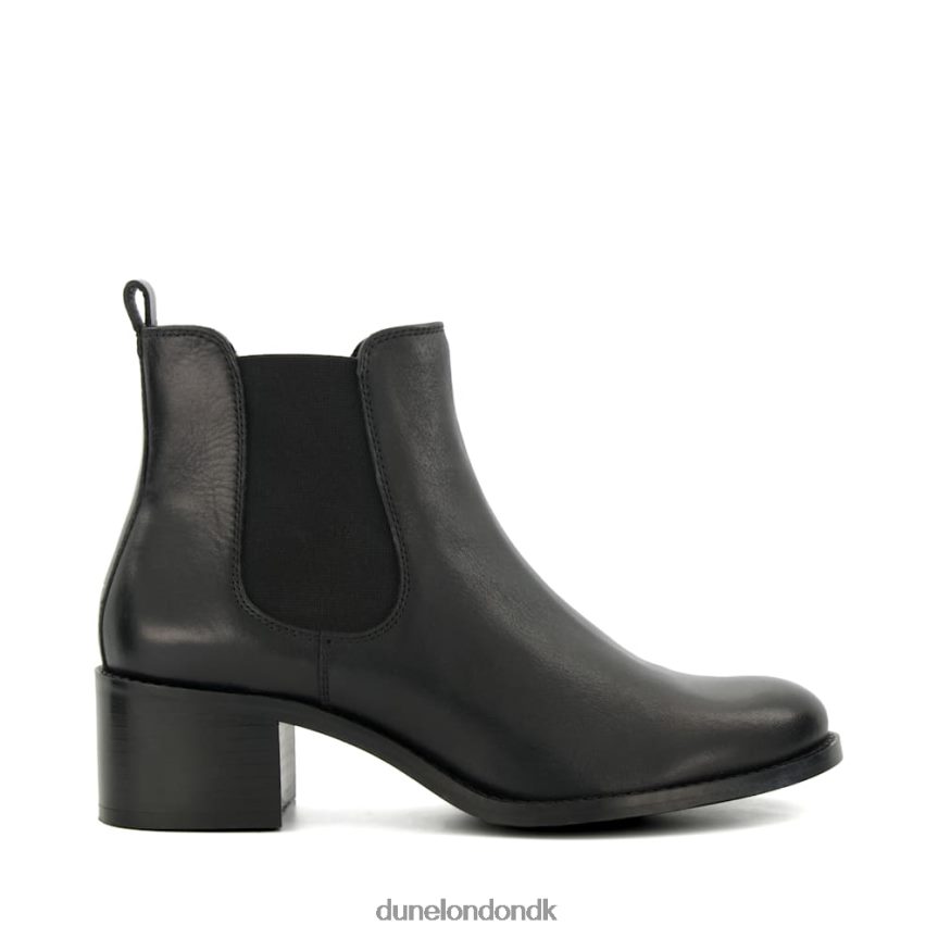 panoramisk ankelstøvler med blokhæl i læder Dune London Kvinder sort NXB060475