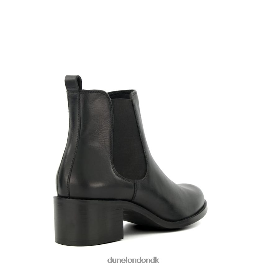 panoramisk ankelstøvler med blokhæl i læder Dune London Kvinder sort NXB060475