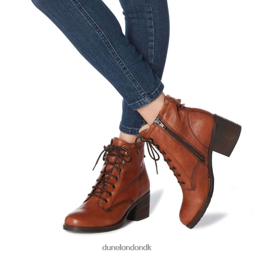 patsie d foret læder ankelstøvler med blokhæl Dune London Kvinder tan NXB060420