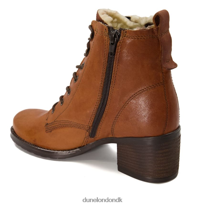 patsie d foret læder ankelstøvler med blokhæl Dune London Kvinder tan NXB060420