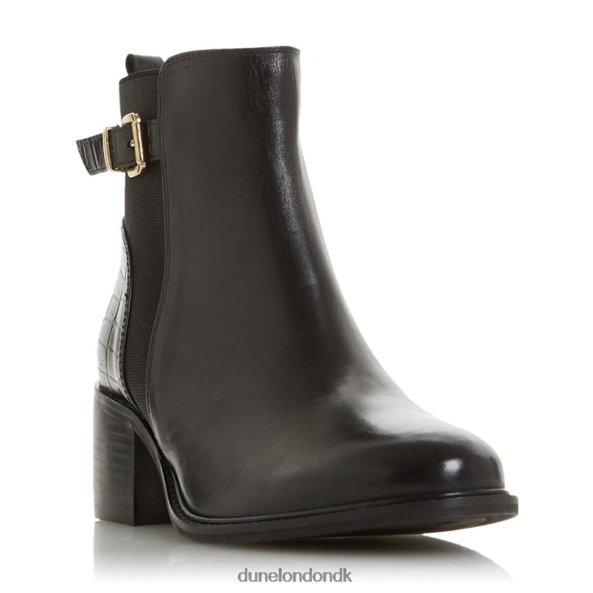 poetisk bred pasform ankelstøvler med lav blokhæl Dune London Kvinder sort NXB060664