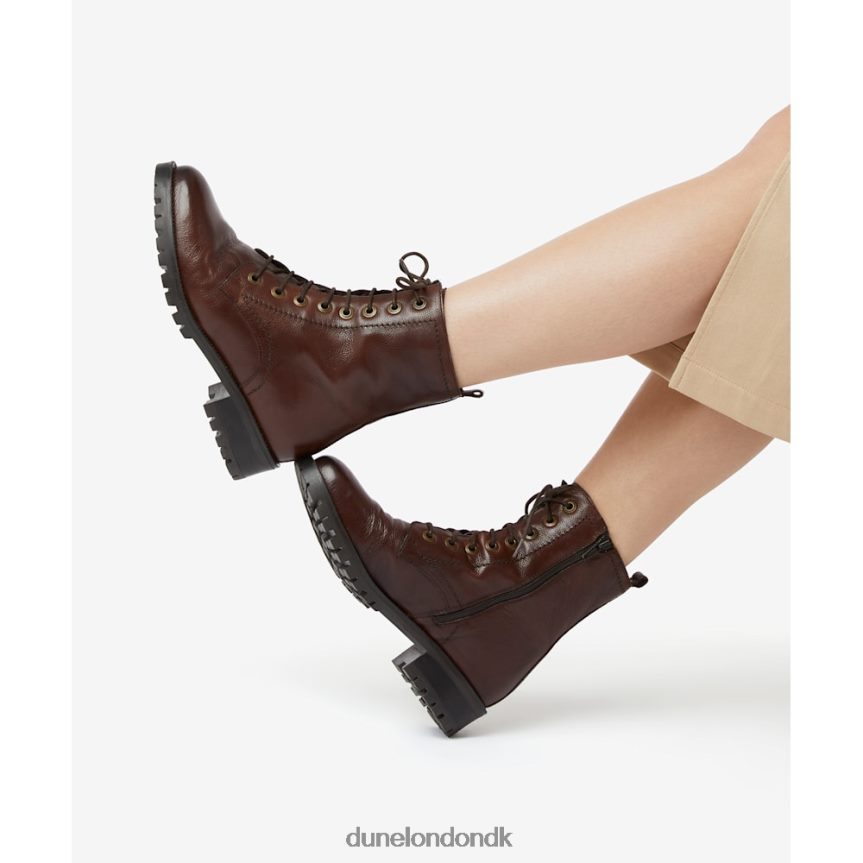 præsten klumpet sål snørevandrestøvler Dune London Kvinder Brun NXB060441