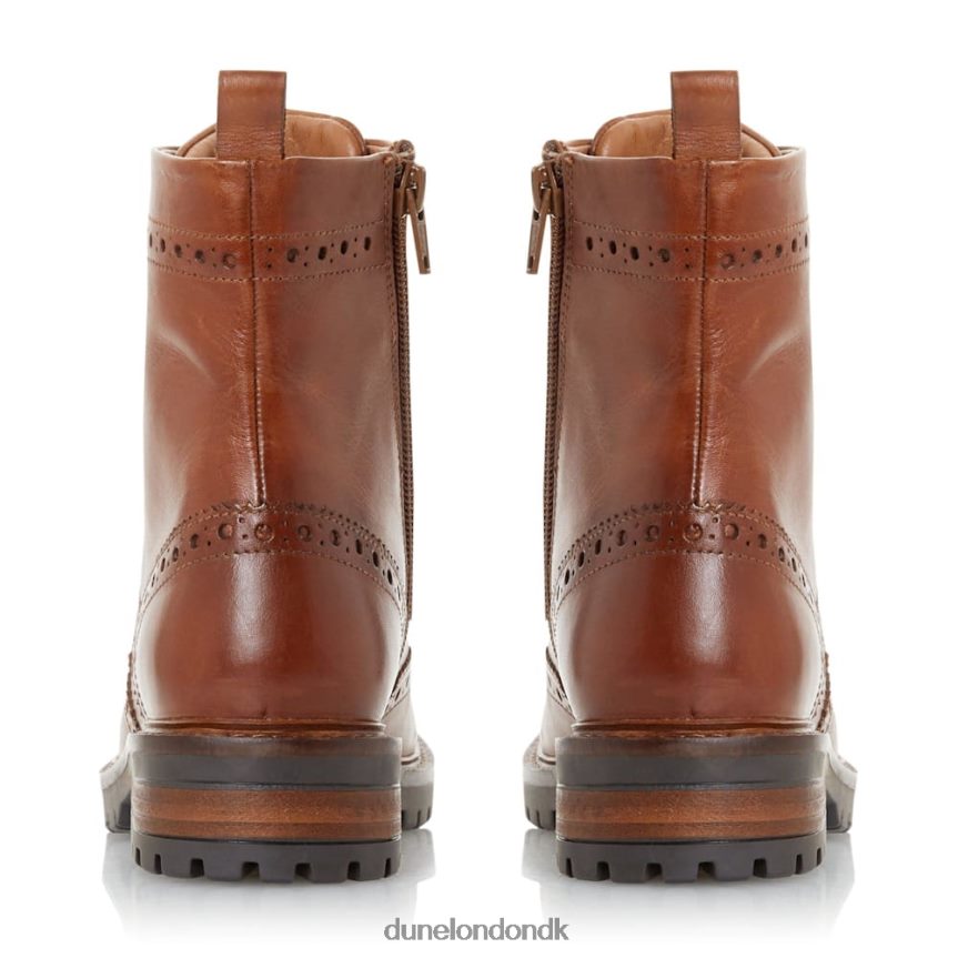 rent brogue detalje ankelstøvler med snøre Dune London Kvinder tan NXB060663