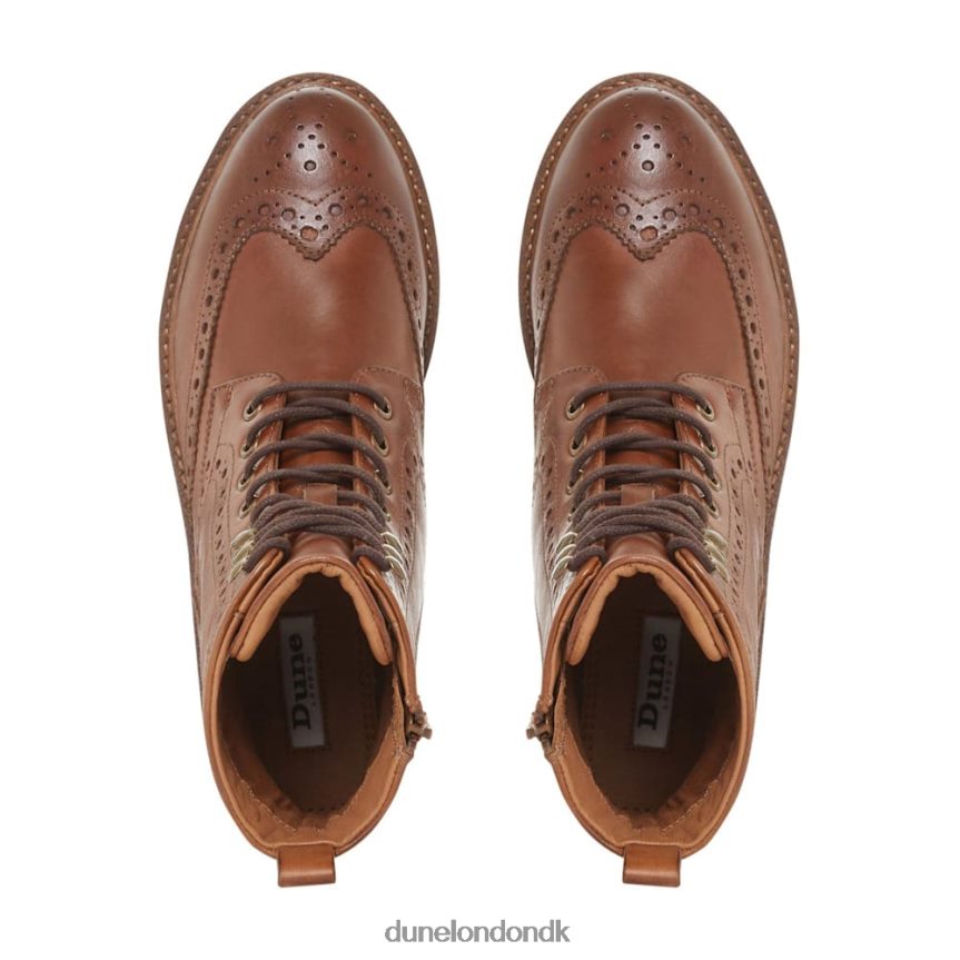 rent brogue detalje ankelstøvler med snøre Dune London Kvinder tan NXB060663