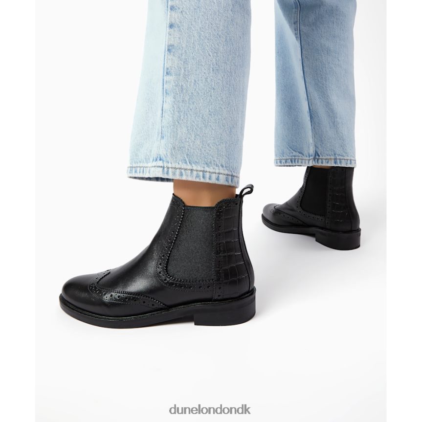 søgen brogue detalje chelsea støvler Dune London Kvinder sort NXB060409