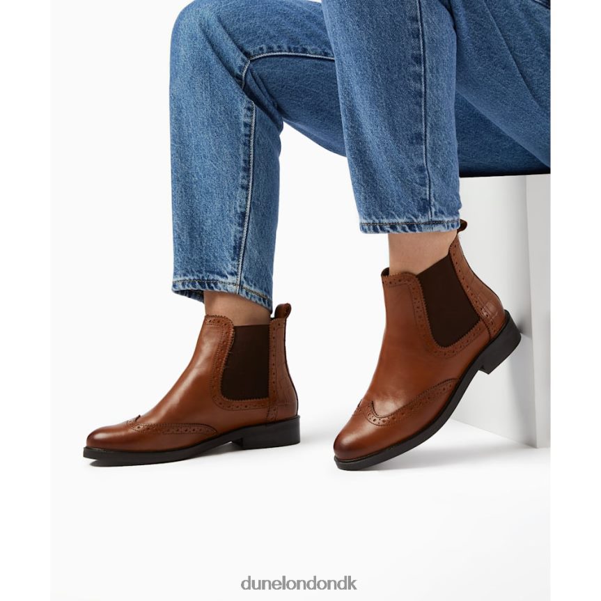 søgen brogue detalje chelsea støvler Dune London Kvinder tan NXB060381