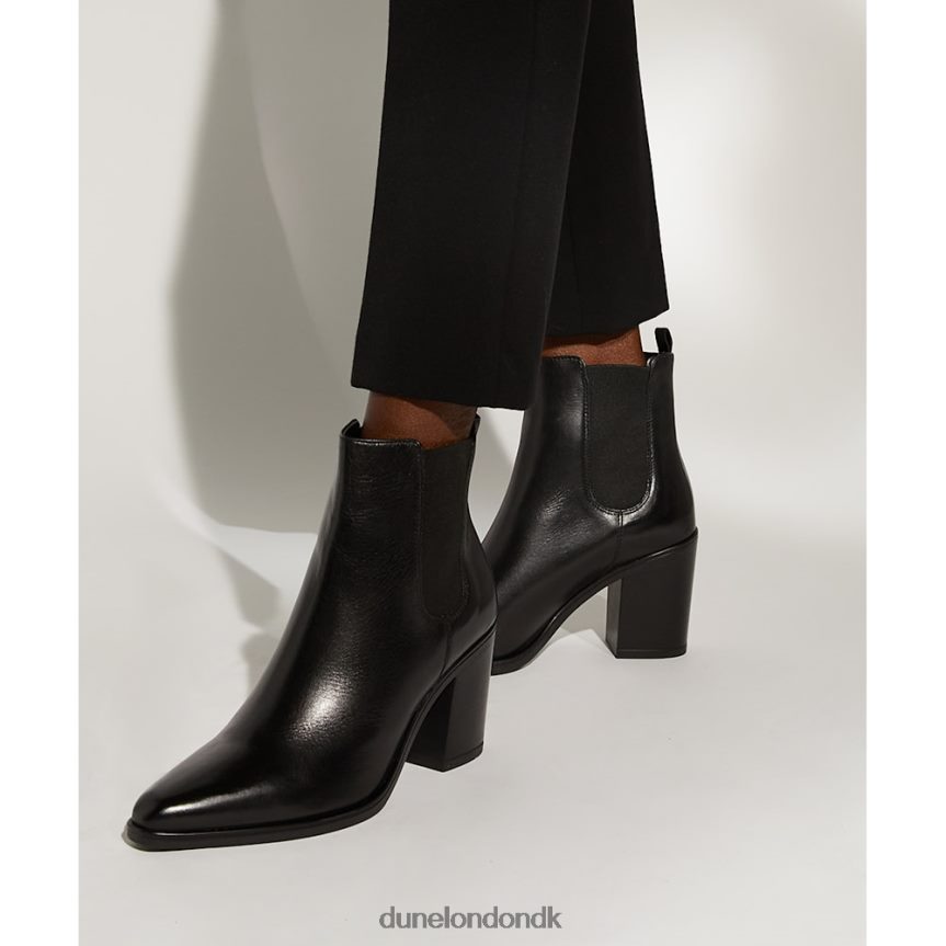 præa westernstøvler i læder med blokhæl Dune London Kvinder sort NXB060499