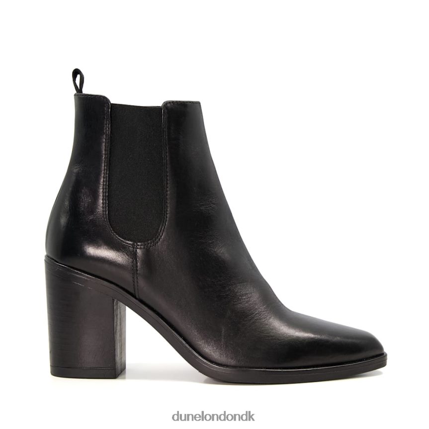 præa westernstøvler i læder med blokhæl Dune London Kvinder sort NXB060499