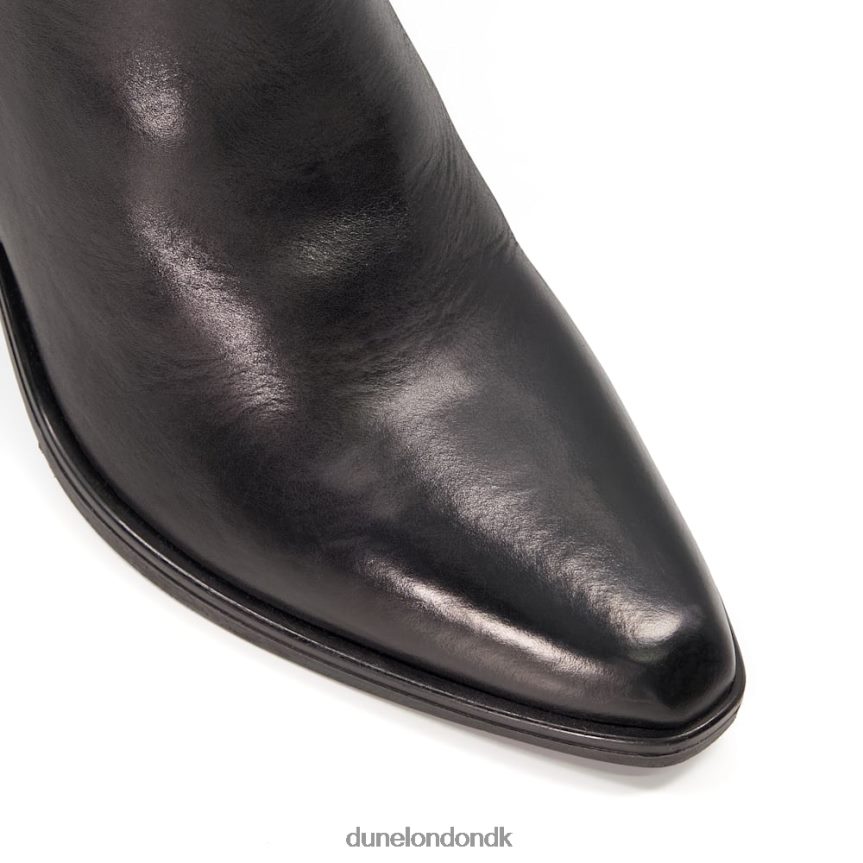 præa westernstøvler i læder med blokhæl Dune London Kvinder sort NXB060499