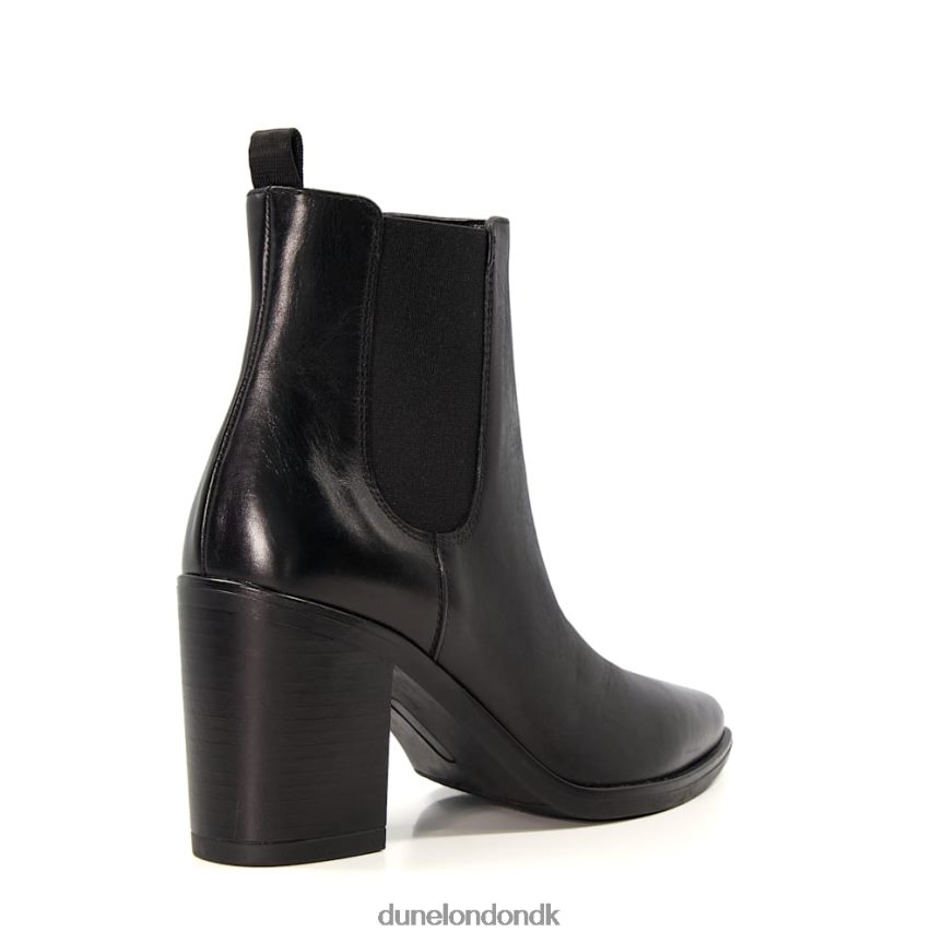 præa westernstøvler i læder med blokhæl Dune London Kvinder sort NXB060499
