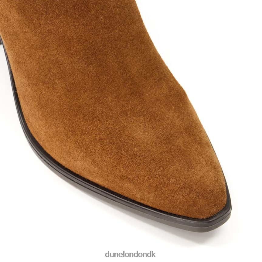 præa westernstøvler med blokhæl i ruskind Dune London Kvinder tan NXB060309