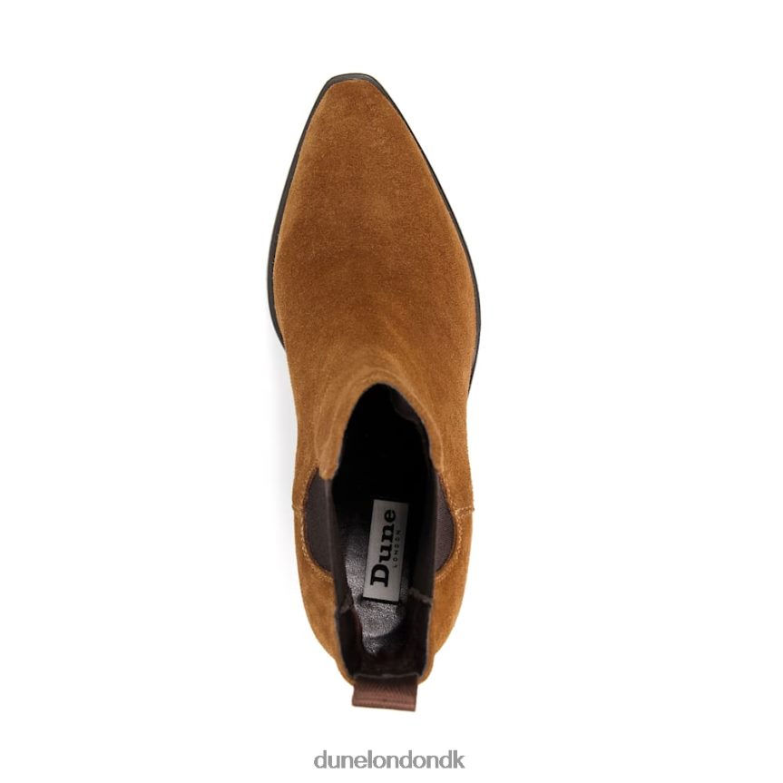 præa westernstøvler med blokhæl i ruskind Dune London Kvinder tan NXB060309