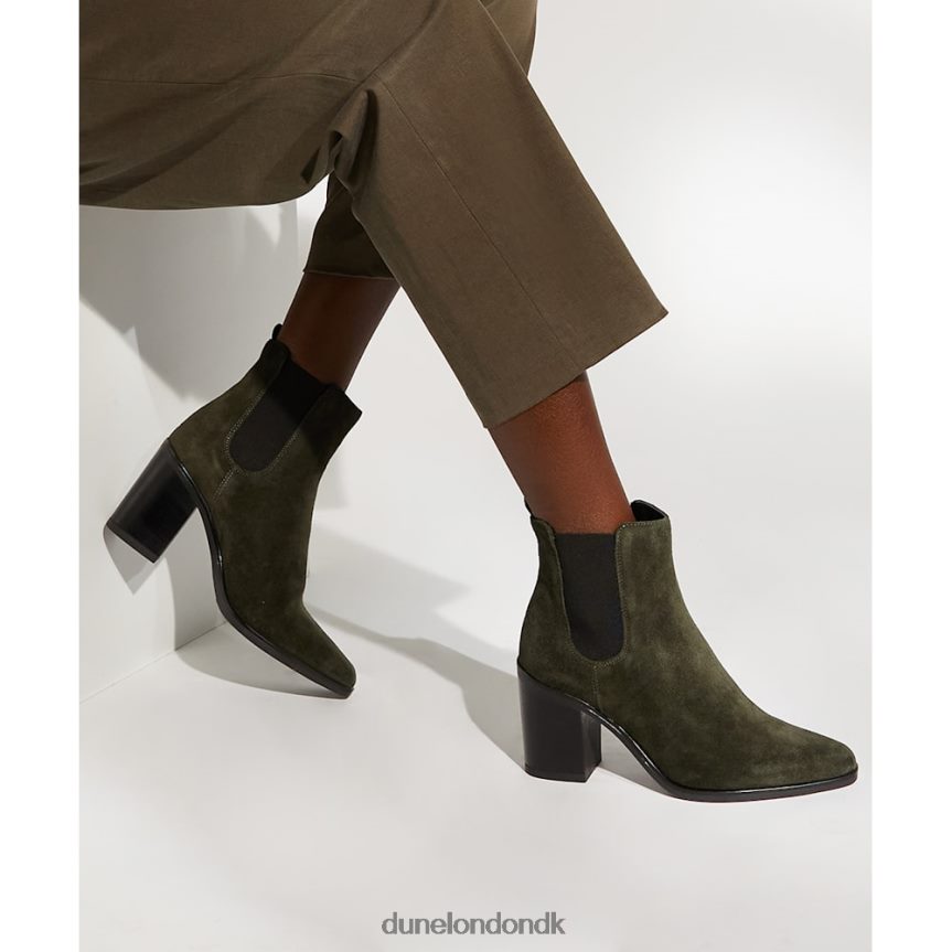præa westernstøvler med blokhæl ruskind Dune London Kvinder grøn NXB060323