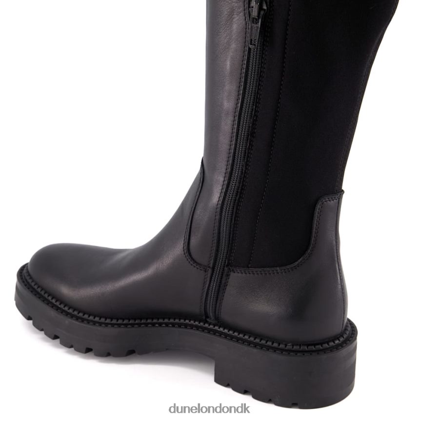 tella chunky læder knæhøje støvler Dune London Kvinder sort NXB060355