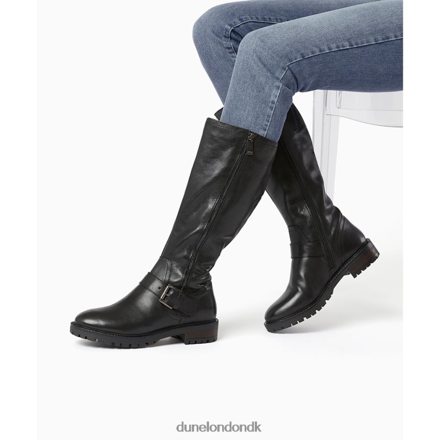 trafalgar knæhøje støvler med spændestrop Dune London Kvinder sort NXB060648