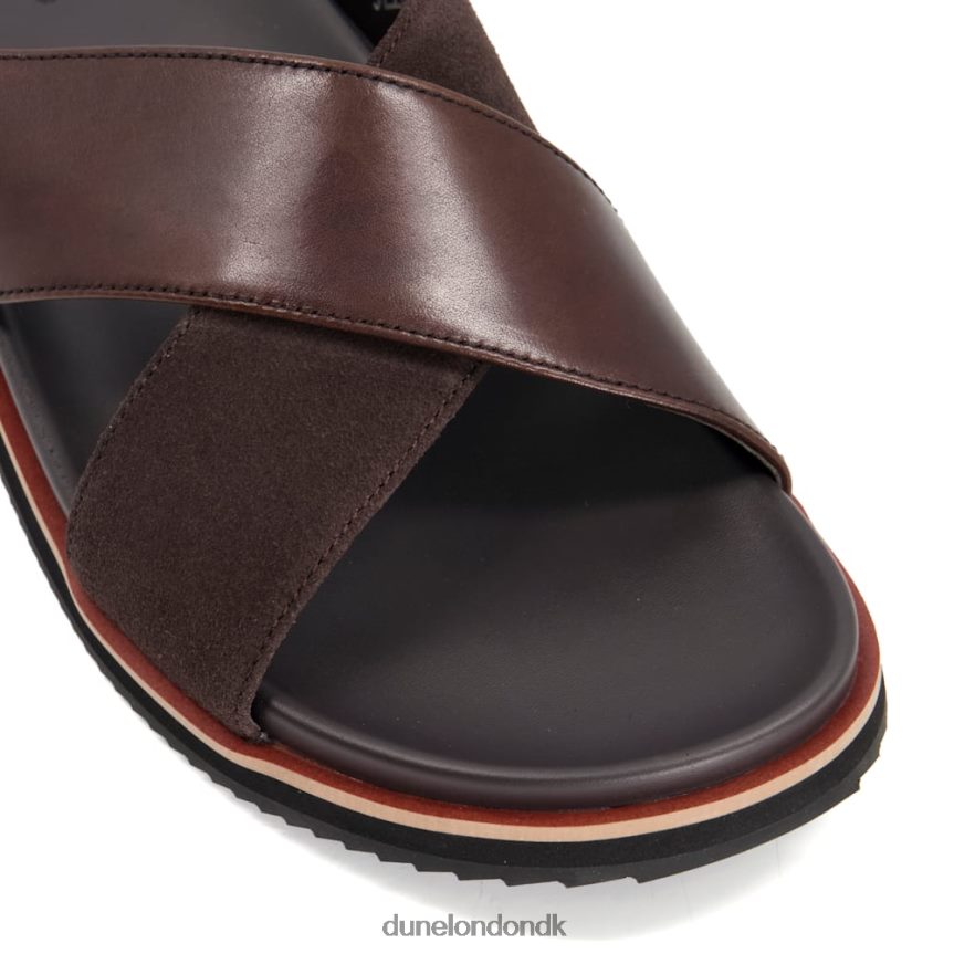 itta lædersandaler med krydsende rem Dune London Mænd Brun NXB060803