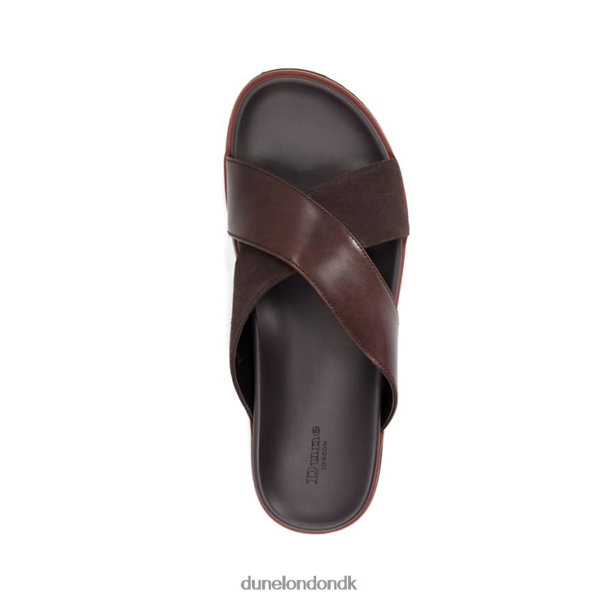 itta lædersandaler med krydsende rem Dune London Mænd Brun NXB060803