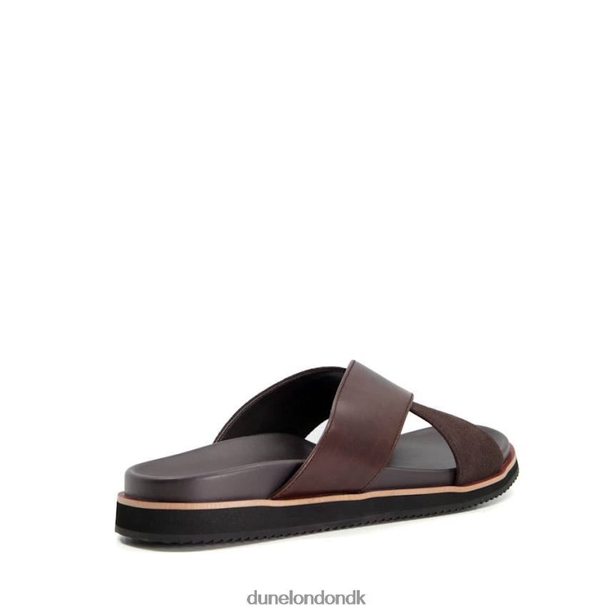 itta lædersandaler med krydsende rem Dune London Mænd Brun NXB060803