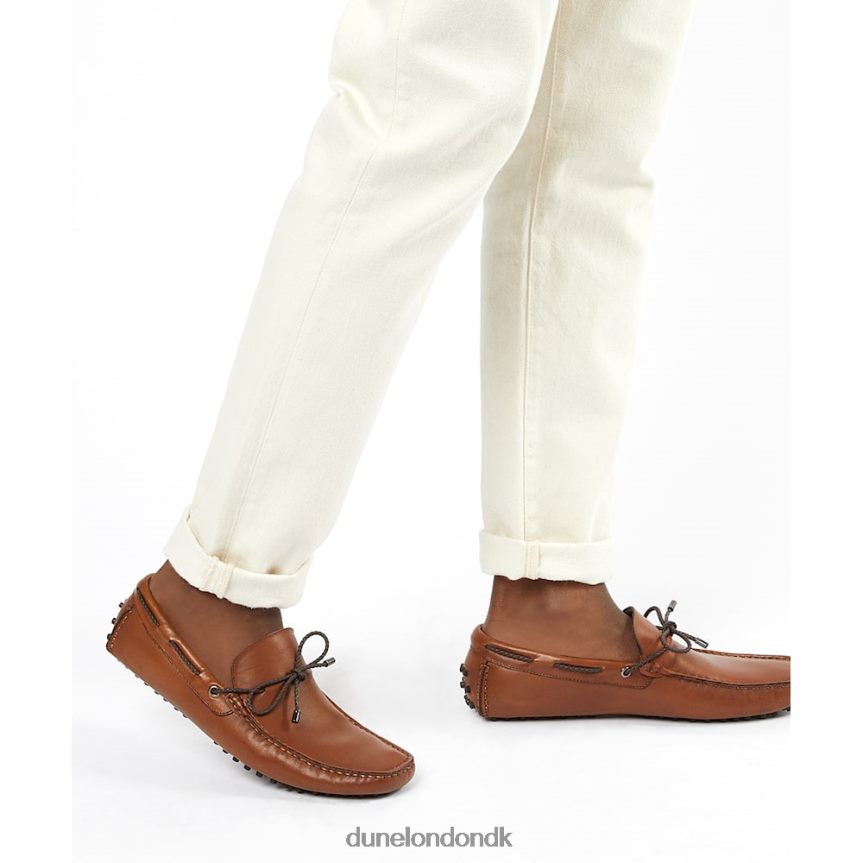 bundet slip-on førersko i læder Dune London Mænd tan NXB060679