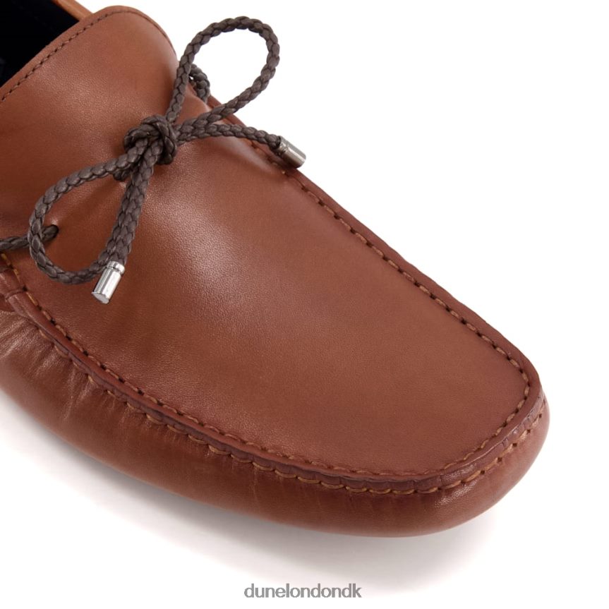 bundet slip-on førersko i læder Dune London Mænd tan NXB060679