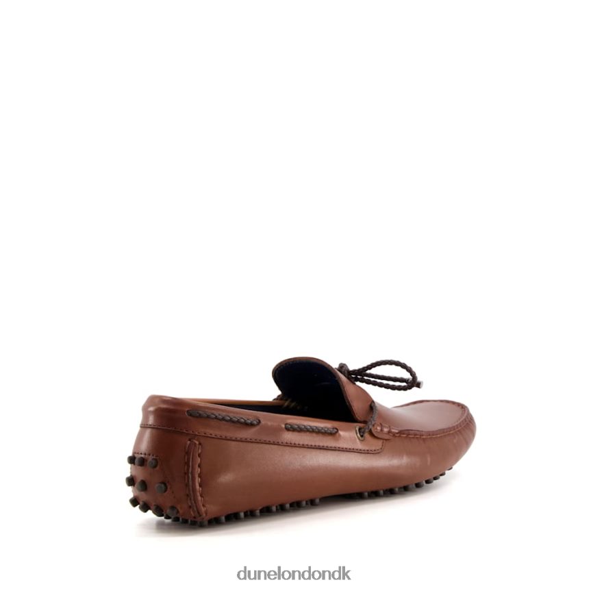 bundet slip-on førersko i læder Dune London Mænd tan NXB060679
