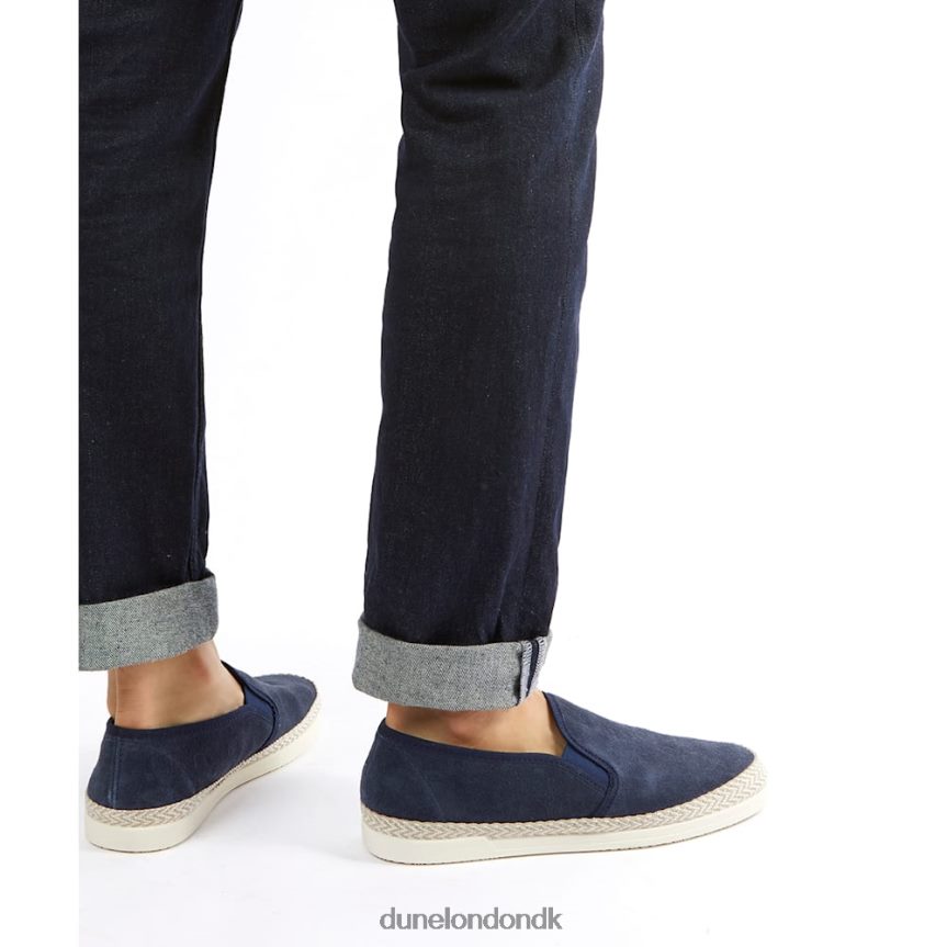 fransisco plimsolls i ruskind Dune London Mænd flåde NXB060844