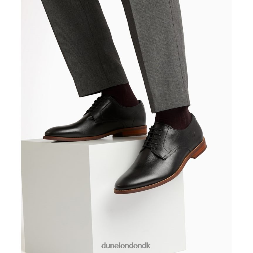 lider derbysko i læder med bred pasform Dune London Mænd sort NXB060787