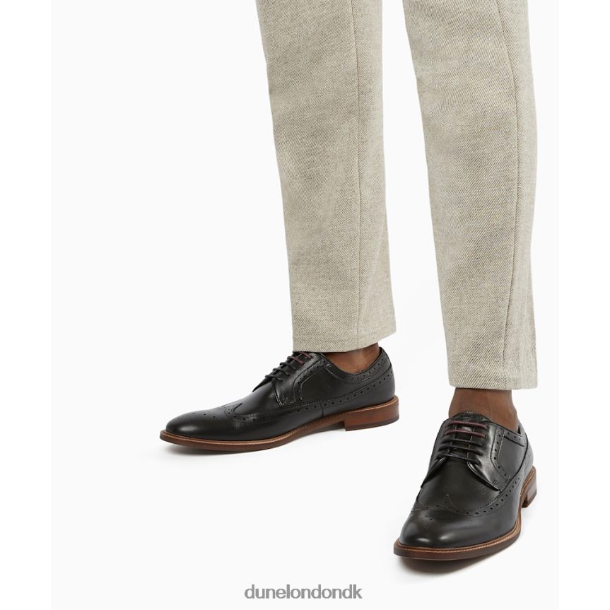overlegen brogue sko i læder med vingespids Dune London Mænd sort NXB060771