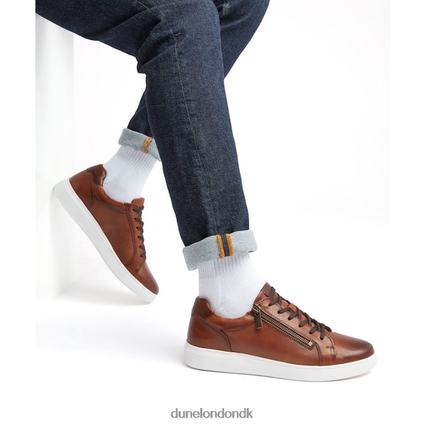 hyldest lynlåsdetalje cup sole sneakers Dune London Mænd tan NXB060746