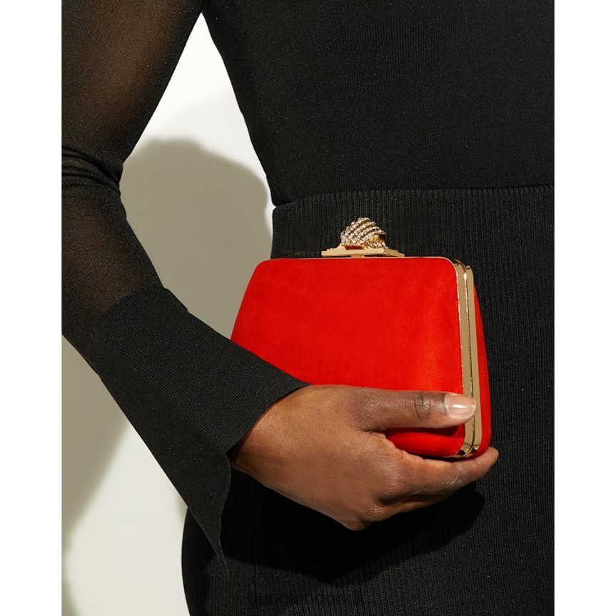 blive diamant-spænde clutch med hård kuffert Dune London Kvinder orange NXB060223