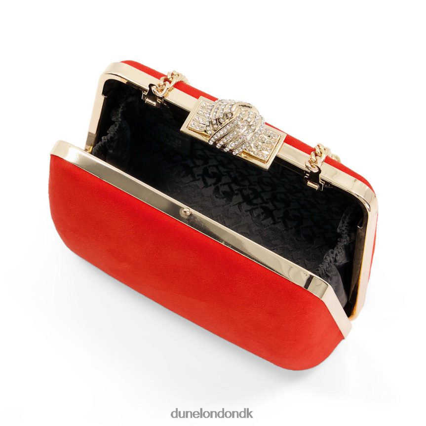 blive diamant-spænde clutch med hård kuffert Dune London Kvinder orange NXB060223