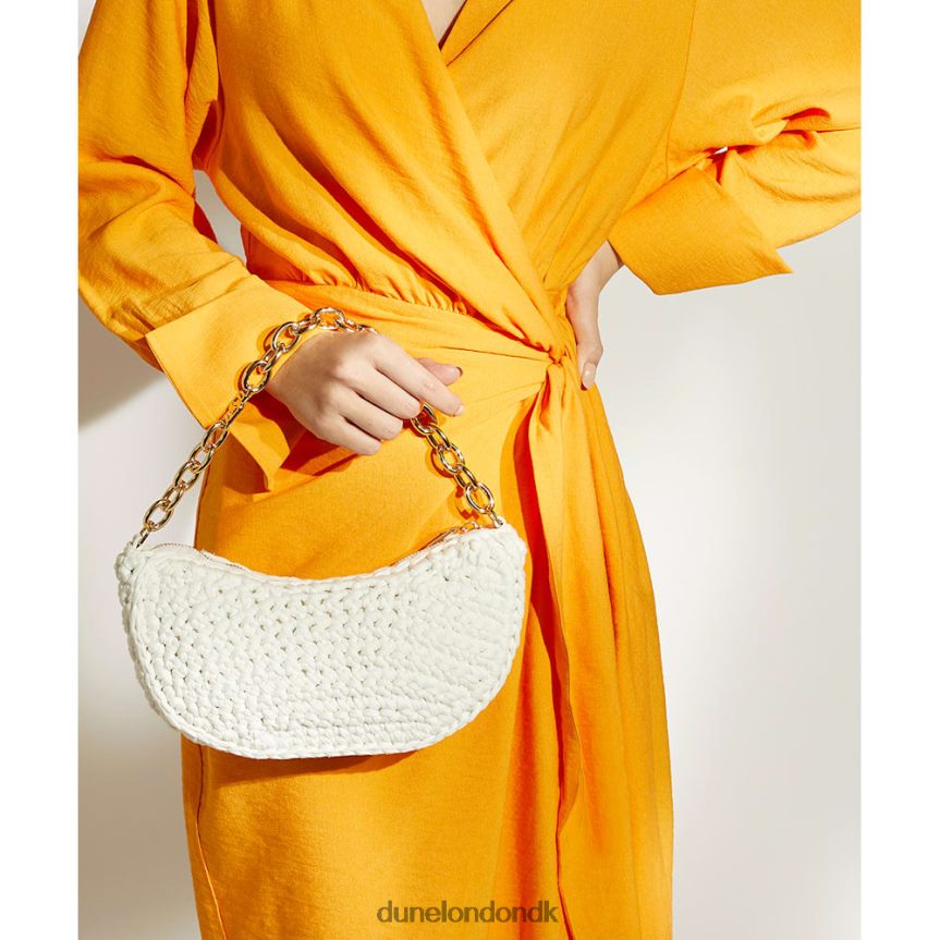 dammi lille kæde-detalje raffia crossbody taske Dune London Kvinder hvid NXB060141