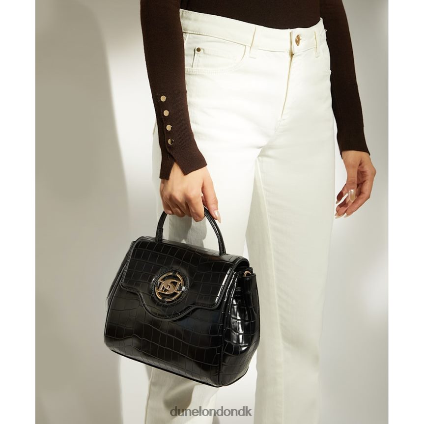 dillion gribetaske med mellemstor krokodilleeffekt Dune London Kvinder sort NXB0607