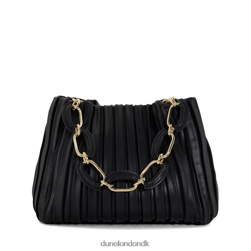 dominie medium plisseret kædehåndtag slouch taske Dune London Kvinder sort NXB06018