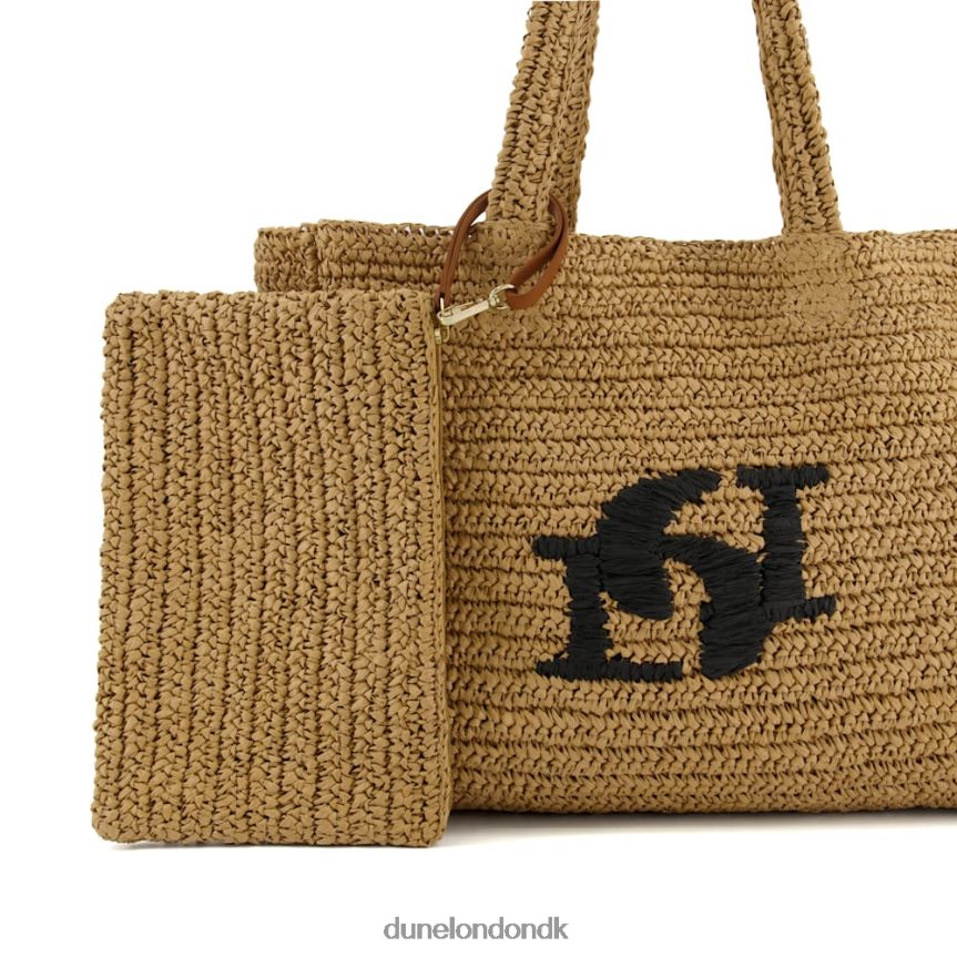 afdrifter stor dd-interlock raffia mulepose Dune London Kvinder naturlig NXB06084