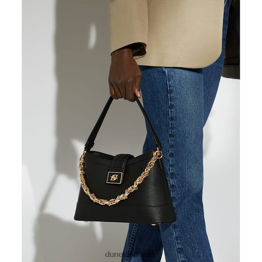 ønskeligt medium genanvendt skuldertaske med kædedetalje Dune London Kvinder sort NXB060222