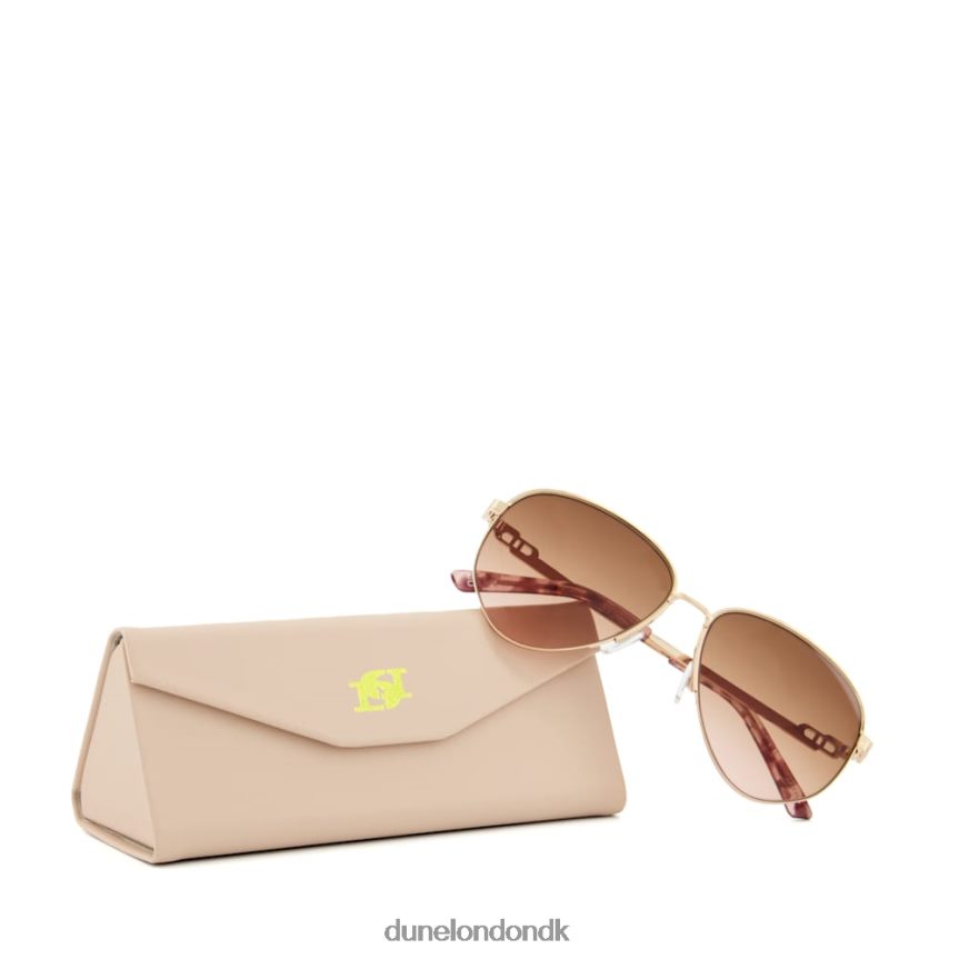 tyngdekraften ovale solbriller med skildpaddekant Dune London Kvinder rosa guld NXB060168